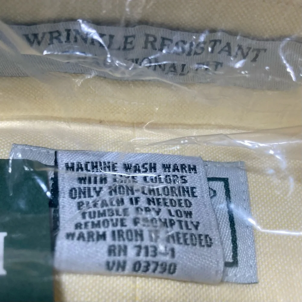 L.L. Bean Classic Wrinkle Resistant Oxford Shirt Men's 15 34 Sun Yellow NWT - Picture 8 of 12